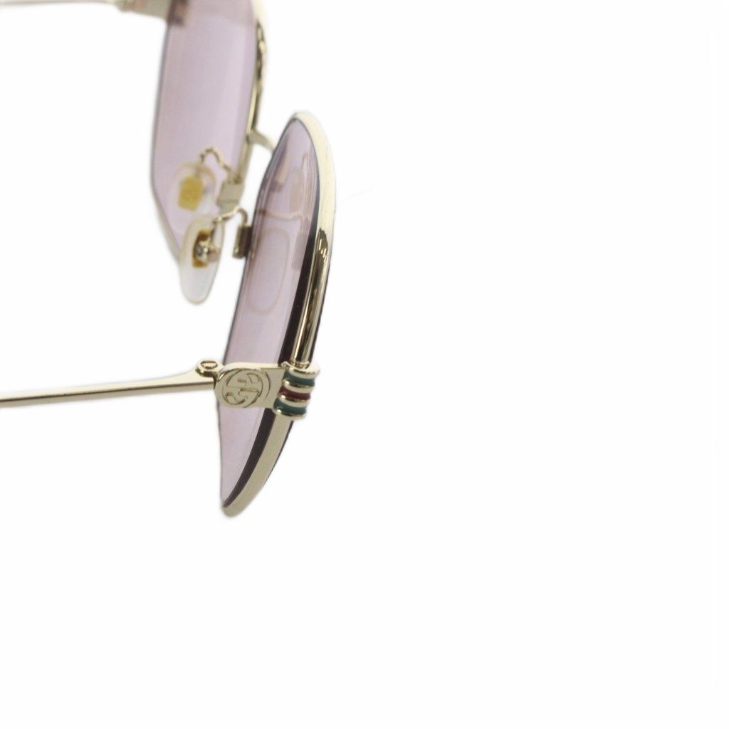 Gucci Sunglasses Full Rim Wellington GG Metal Logo Prescription Purple Gold — view 8