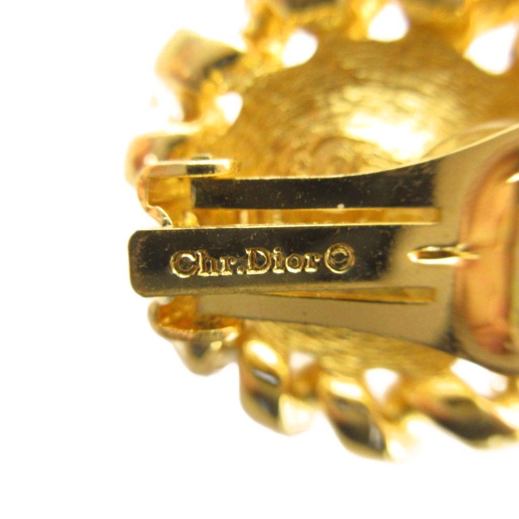 Dior Earrings Clip Type Real Pearl Gold — view 5