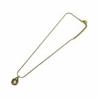 Dior Necklace Pendant Rhinestone Circle Logo Gold — view 3
