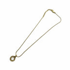 Dior Necklace Pendant Rhinestone Circle Logo Gold — view 4