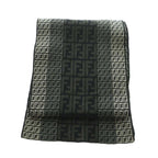 Fendi Scarf Wool Zucca Pattern Black Gray — view 2
