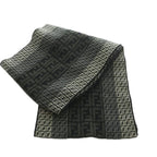 Fendi Scarf Wool Zucca Pattern Black Gray — view 3