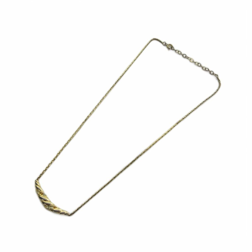 Dior Necklace Logo Rhinestone Gold — view 3