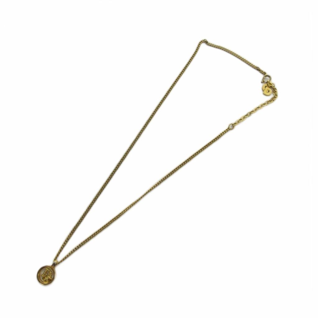 Dior Necklace Pendant Trotter Logo Circle Gold — view 3