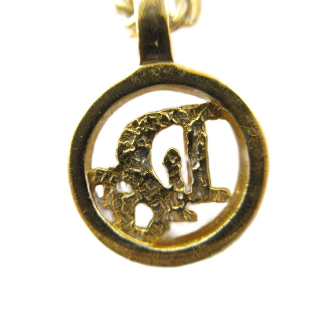 Dior Necklace Pendant Trotter Logo Circle Gold — view 2