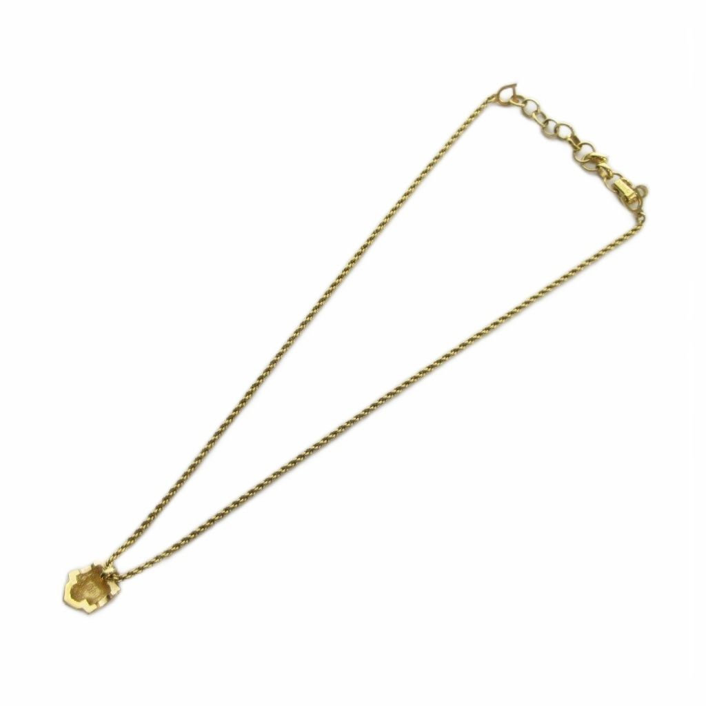 Dior Necklace Pendant Rhinestone Logo Gold — view 4