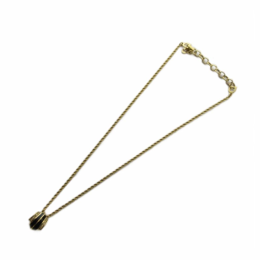 Dior Necklace Pendant Rhinestone Logo Gold — view 3