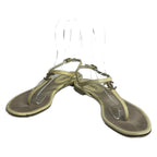 Chanel Sandals 36.5 C Ivory CC Logo Leather — view 2