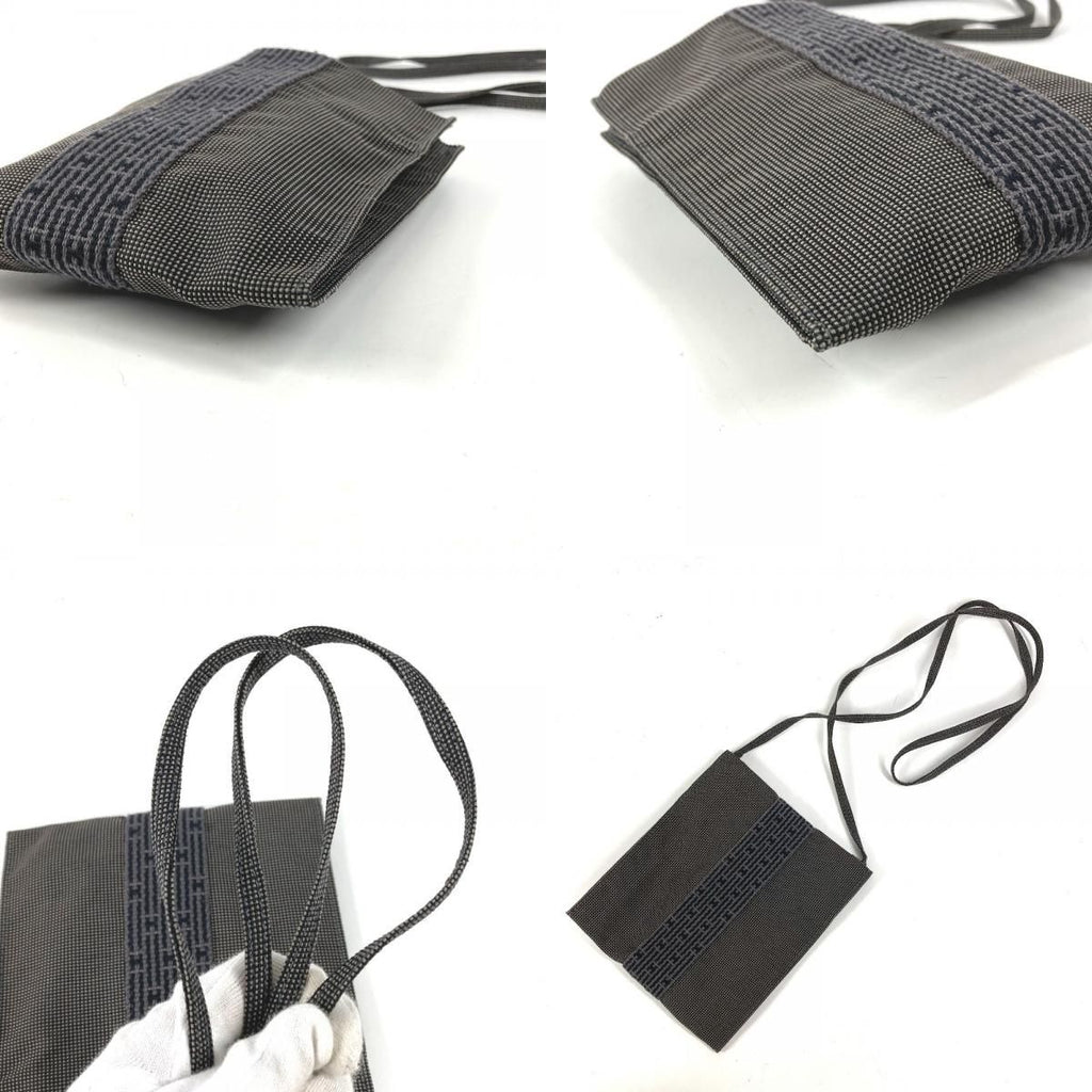 Hermes Shoulder Bag Pochette Canvas Gray — view 9