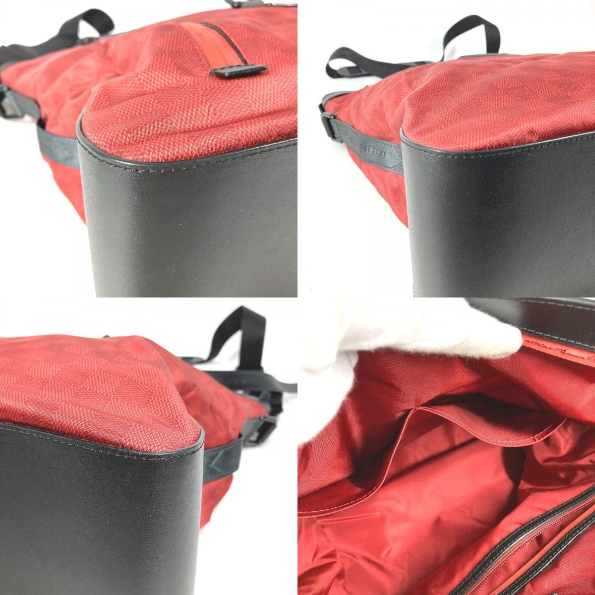 Louis Vuitton Shoulder Bag Sora No Leather Nylon Red — view 7