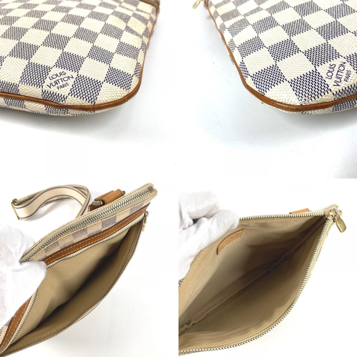 Louis Vuitton Shoulder Bag Pochette Bosfoll Damier Azur Canvas White — view 7