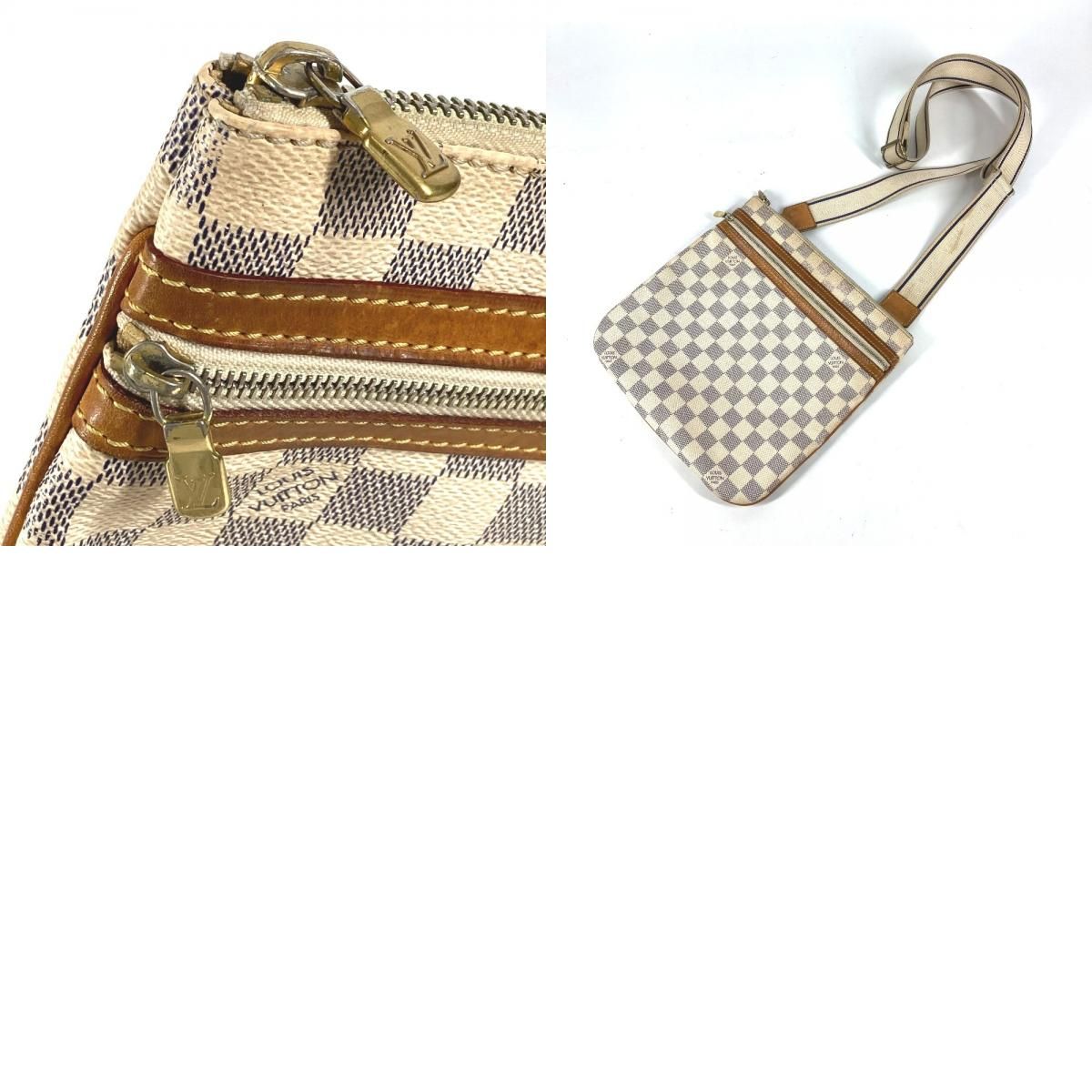 Louis Vuitton Shoulder Bag Pochette Bosfoll Damier Azur Canvas White — view 9