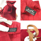 Hermes Shoulder Bag Amedaba Cabas Dopoche Cotton Red — view 8