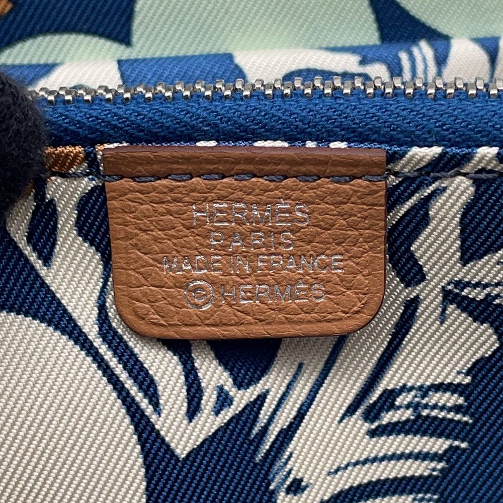 Hermes Coin Case Azappu Compact Silk in Gold Silver — view 6