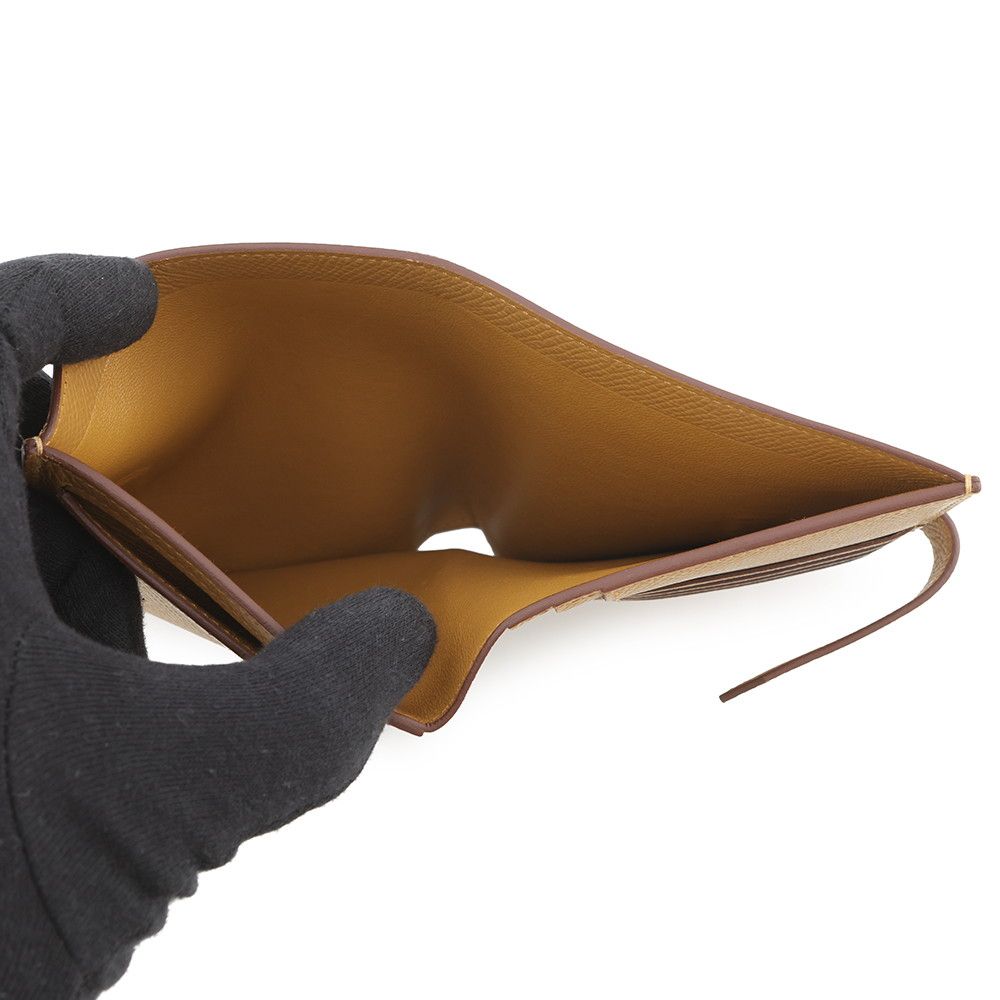 Hermes Bifold Wallet Bearn Compact Sesame Gold Epsom — view 5