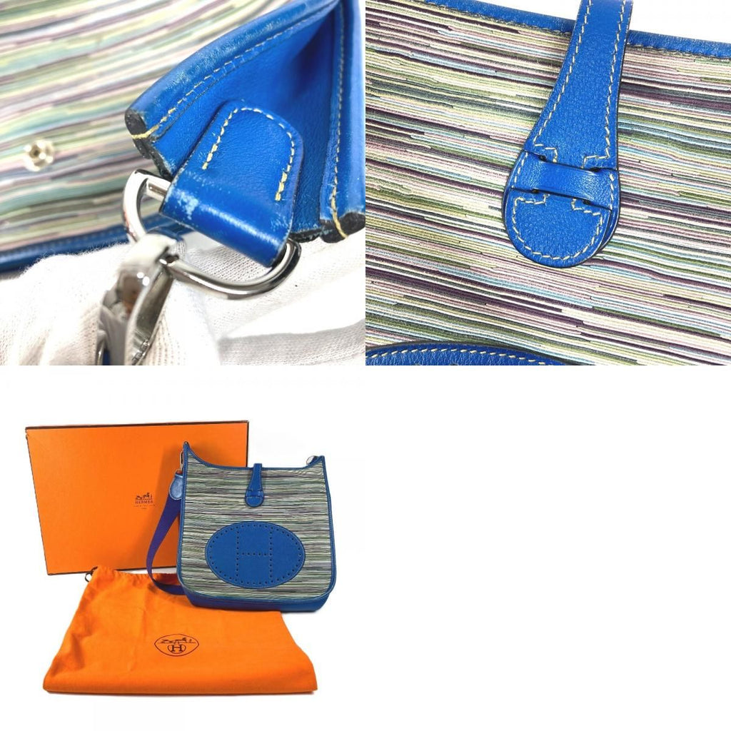 Hermes Shoulder Bag Evelyne 1 Leather Blue — view 9