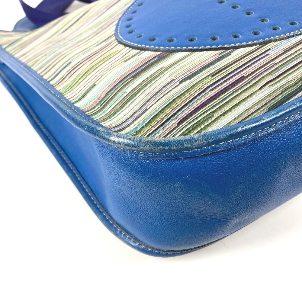 Hermes Shoulder Bag Evelyne 1 Leather Blue — view 7