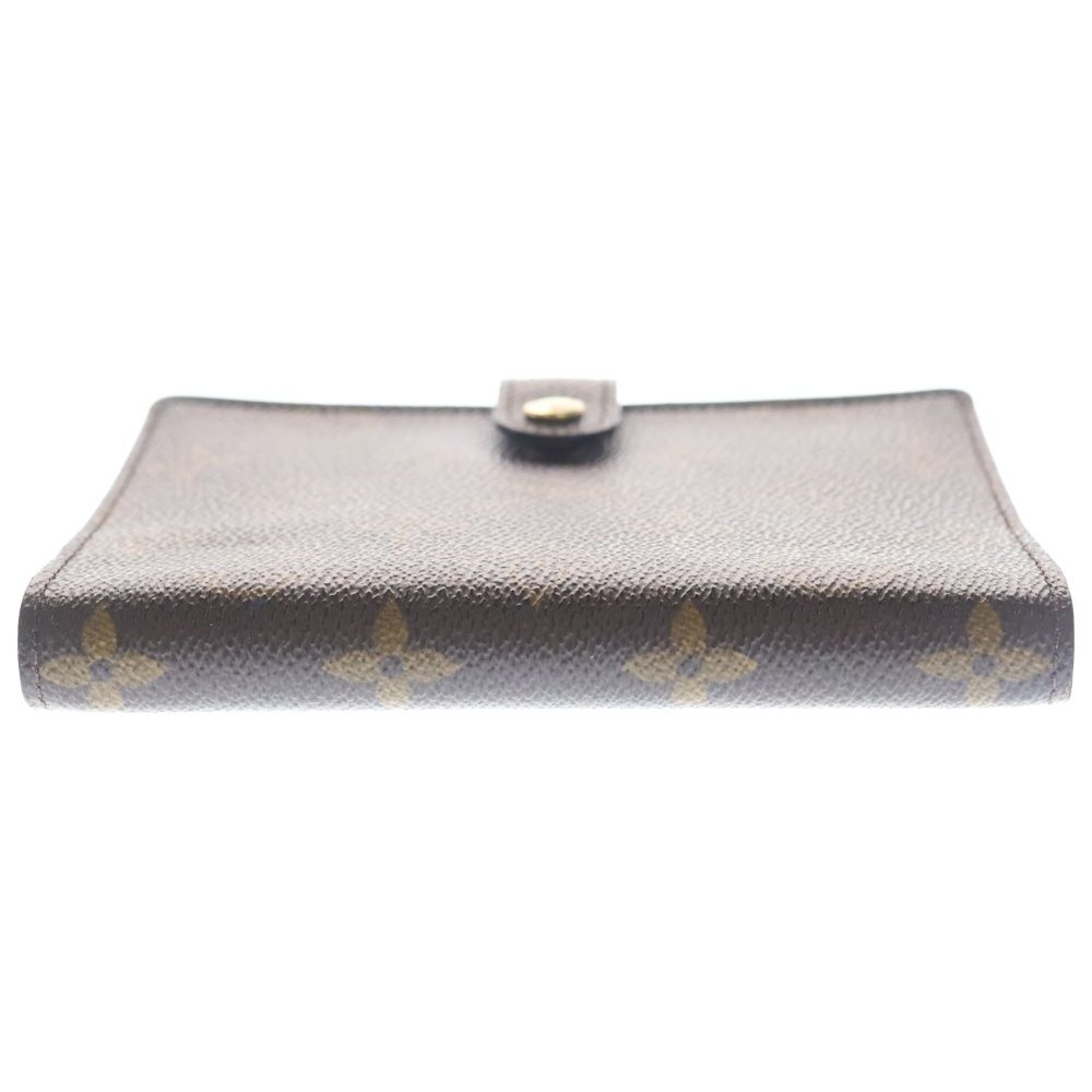 Louis Vuitton Monogram Agenda Book Cover Notebook Binder Brown Leather Gold — view 3