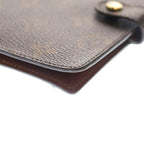 Louis Vuitton Monogram Agenda Book Cover Notebook Binder Brown Leather Gold — view 6