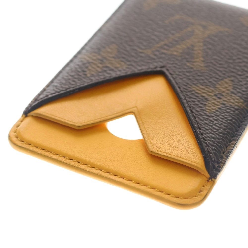 Louis Vuitton Monogram Macassar Card Holder Magnet Case Orange Brown — view 4