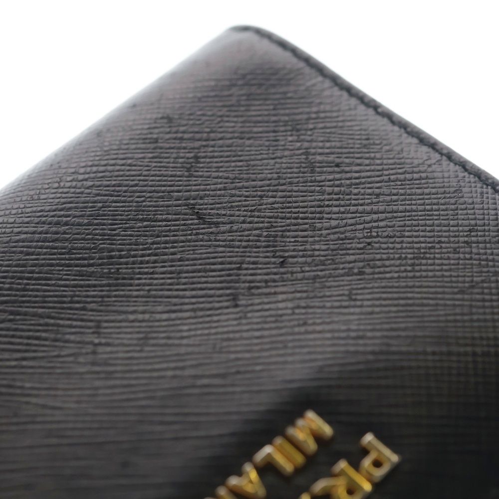 Prada Saffiano Bifold Wallet Black Leather — view 6