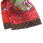 Louis Vuitton Studded Monogram Bandeau Silk Scarf Red Brown — view 4