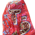 Louis Vuitton Studded Monogram Bandeau Silk Scarf Red Brown — view 2
