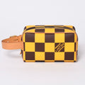 Louis Vuitton Damier Pop Rocker Dopp Kit Travel Pouch Yellow Brown