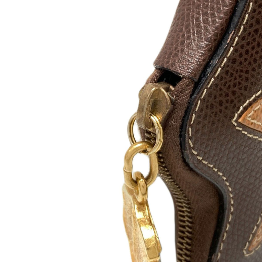Celine Autumn Leaves Motif Coin Case Leather — view 9