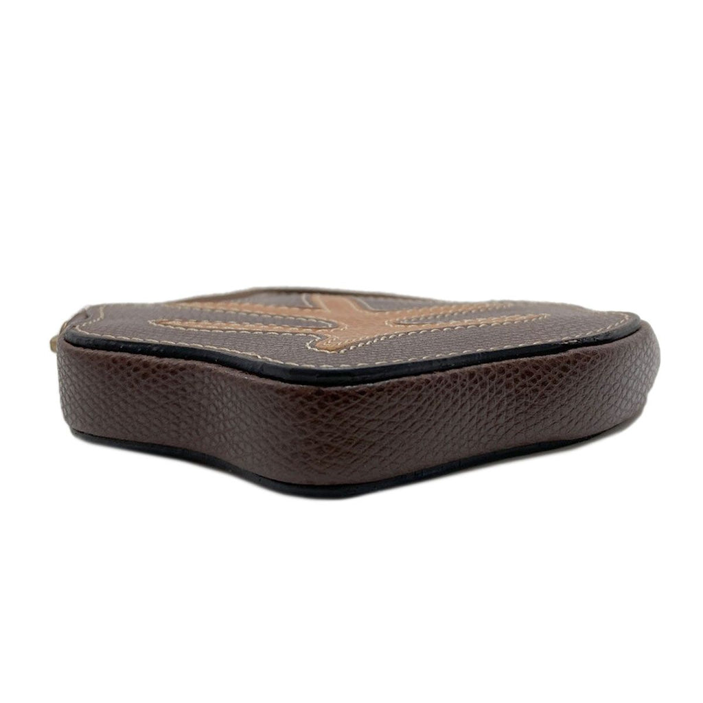 Celine Autumn Leaves Motif Coin Case Leather — view 3