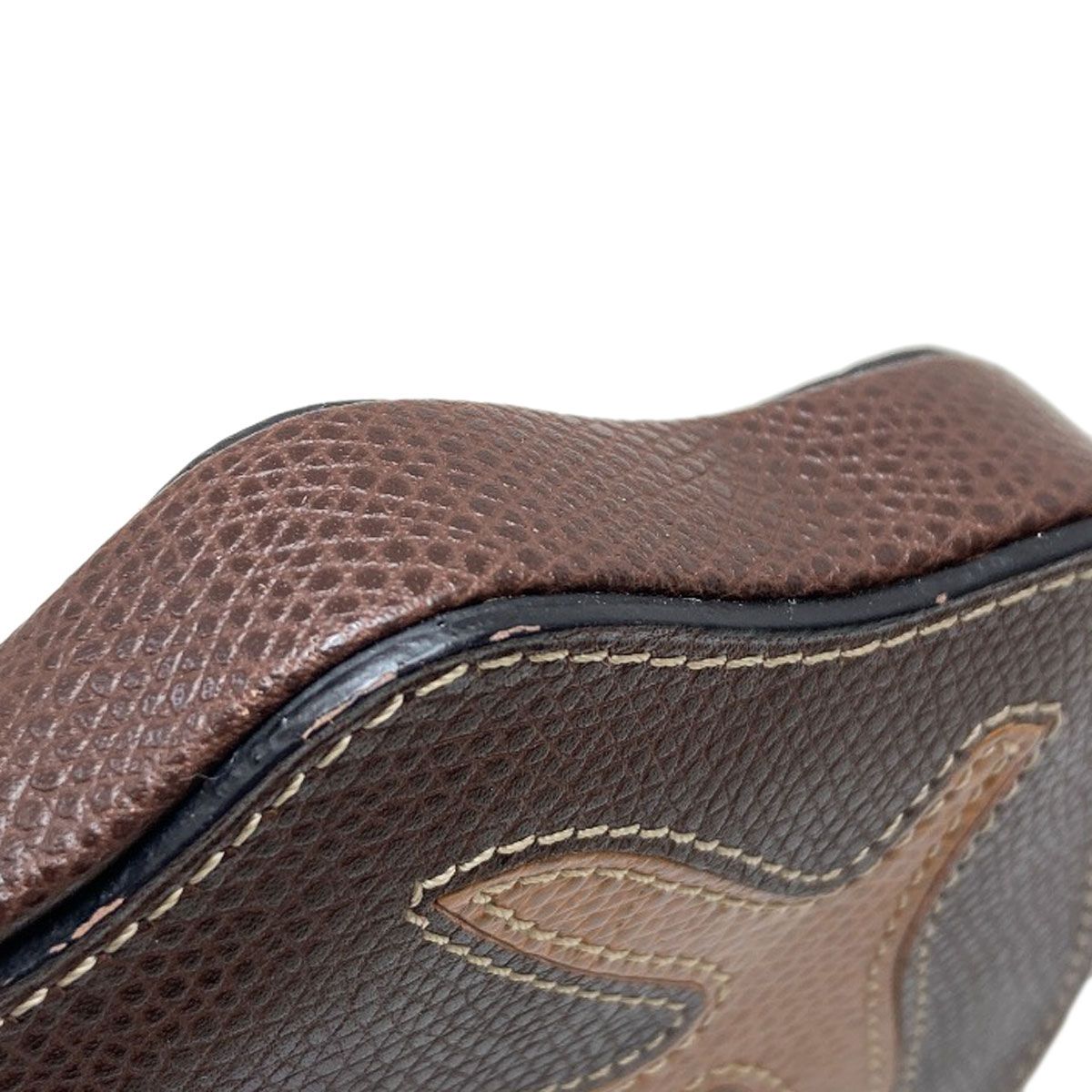Celine Autumn Leaves Motif Coin Case Leather — view 8