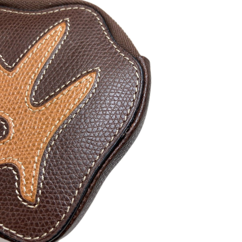 Celine Autumn Leaves Motif Coin Case Leather — view 7