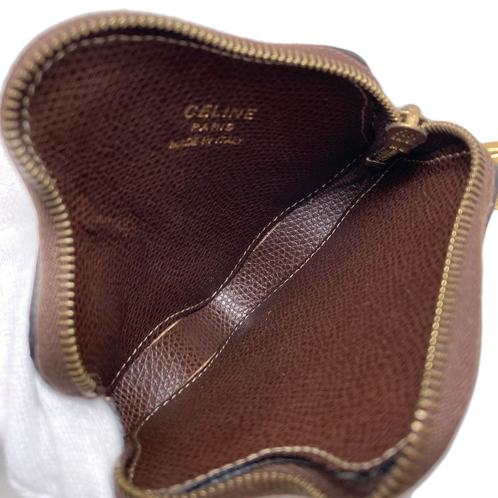 Celine Autumn Leaves Motif Coin Case Leather — view 4