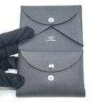 Hermes Calvi Duo Graphite Gray Silver Coin Case Card Box Not — view 6
