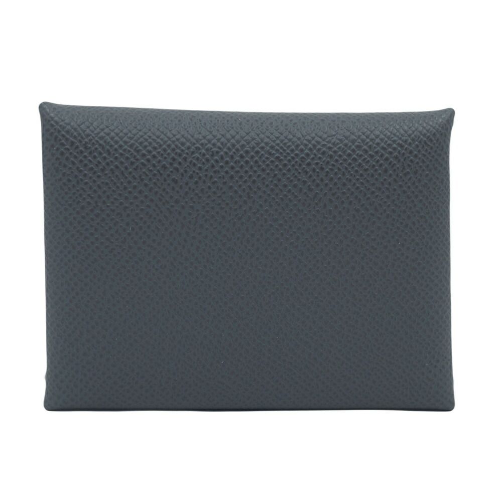 Hermes Calvi Duo Graphite Gray Silver Coin Case Card Box Not — view 2