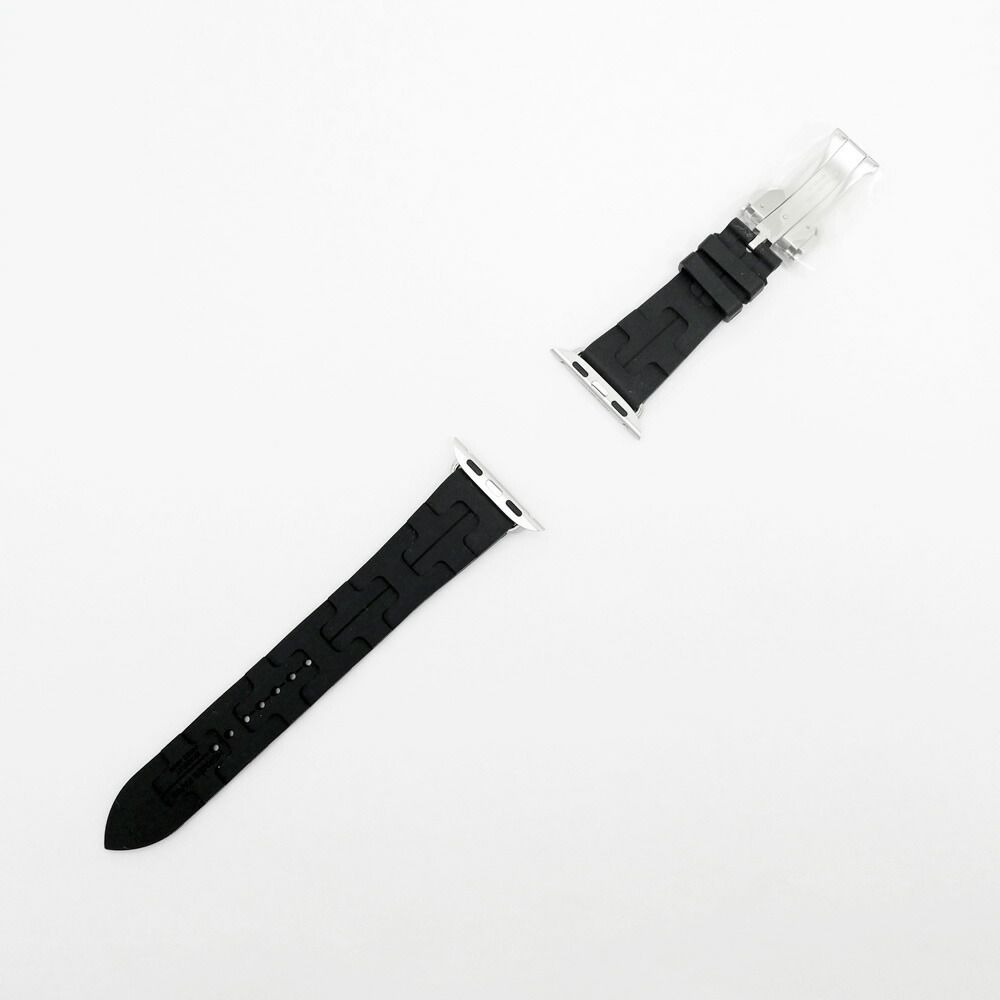 Hermes Simple Tour Kilim Black Silver Apple Watch Strap 42 mm — view 2