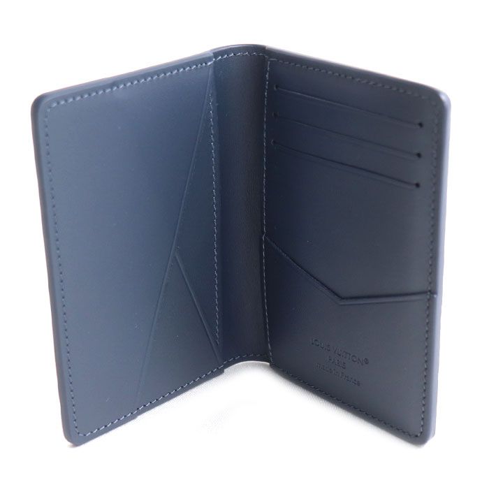 Louis Vuitton Organizer Poche Card Case Monogram Shadow Navy Purchased — view 4