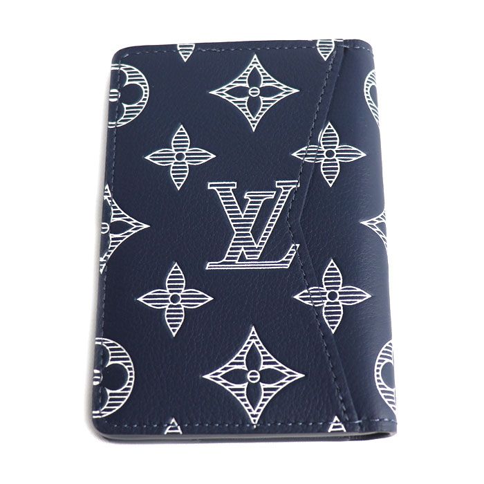 Louis Vuitton Organizer Poche Card Case Monogram Shadow Navy Purchased — view 2