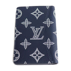 Louis Vuitton Organizer Poche Card Case Monogram Shadow Navy Purchased — view 2