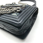 Chanel Unshaded Chain Shoulder Bag Denim Tweed Navy — view 5