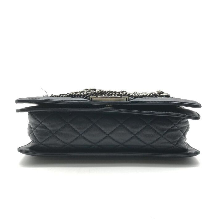 Chanel Unshaded Chain Shoulder Bag Denim Tweed Navy — view 4