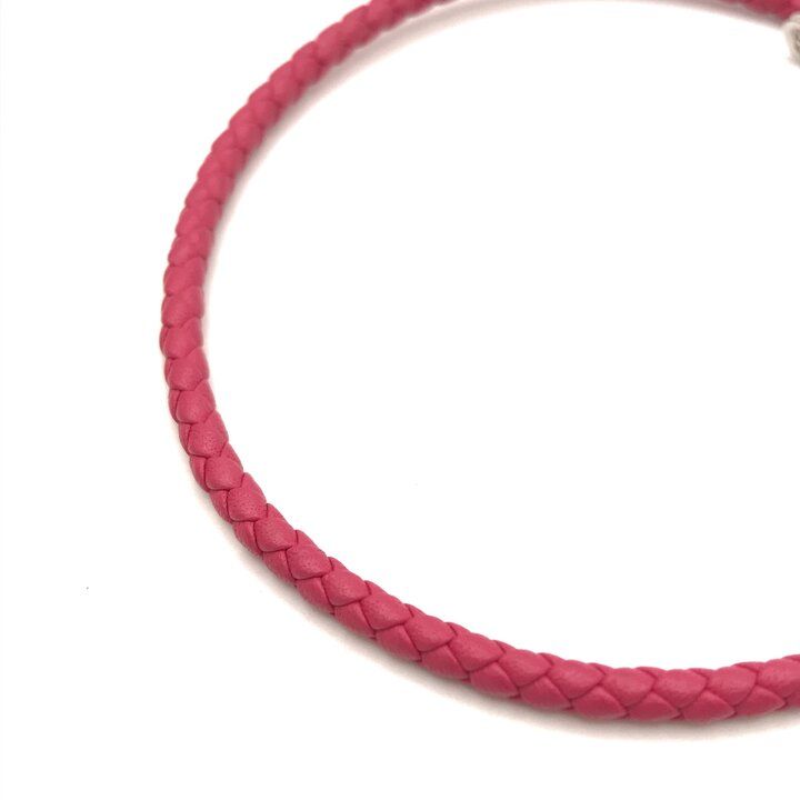 Hermes Luli Double Tour Leather Bracelet Silver Pink — view 5