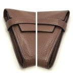 Hermes Kelly Wallet Brown Leather Coin Purse Card Case Silver Shikaku — view 9