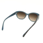 Chanel CC Logo Camellia Pearl Sunglasses Eyewear Blue Brown — view 6