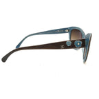 Chanel CC Logo Camellia Pearl Sunglasses Eyewear Blue Brown — view 5