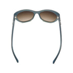 Chanel CC Logo Camellia Pearl Sunglasses Eyewear Blue Brown — view 8