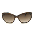 Chanel CC Logo Camellia Pearl Sunglasses Eyewear Blue Brown — view 4
