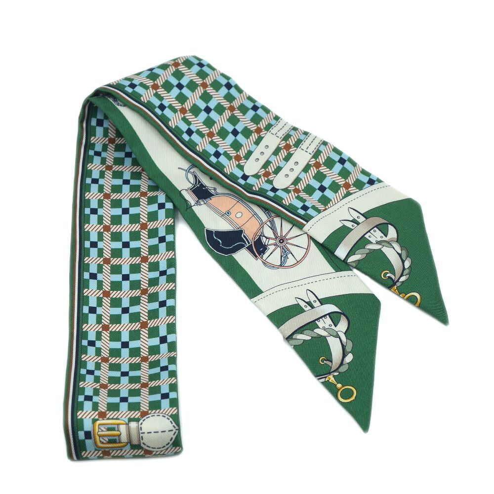 Hermes les Voituresa Nouvelle Evolution of the Carriage Twilly Scarf Silk — view 2
