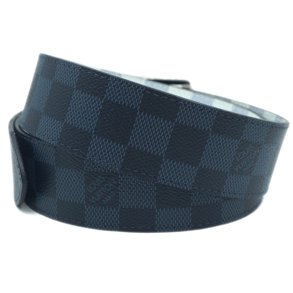 Louis Vuitton Ceinture Reverse Damier Belt All Over Pattern Leather Blue Black — view 3