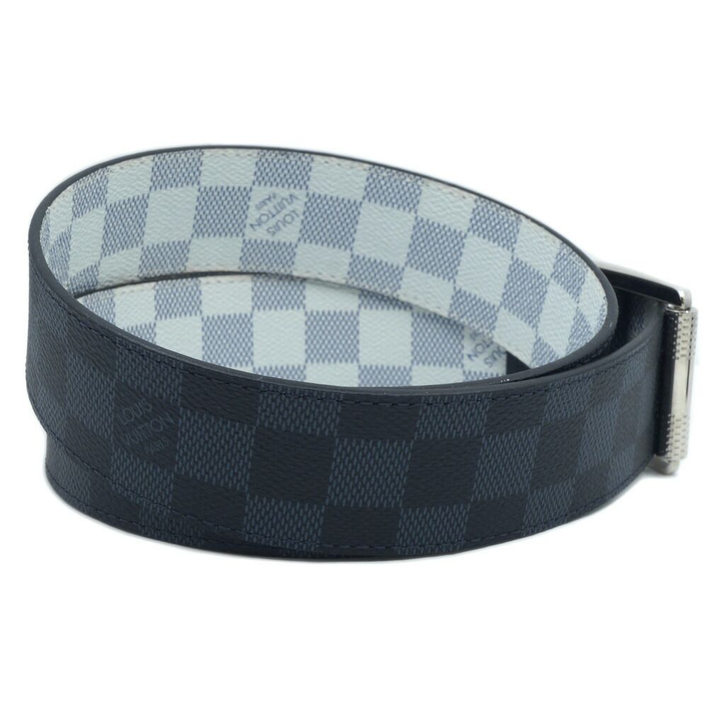 Louis Vuitton Ceinture Reverse Damier Belt All Over Pattern Leather Blue Black — view 4